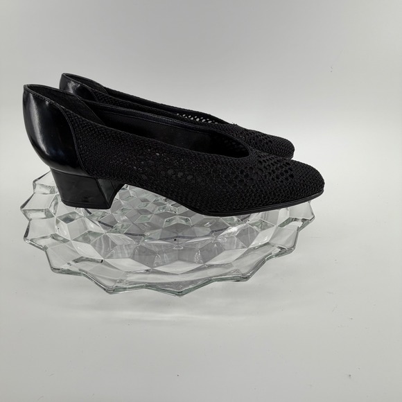 Stuart Weitzman Black Mesh Block Heel Pumps Womens Size 9.5 See pic & size chart - Picture 6 of 12